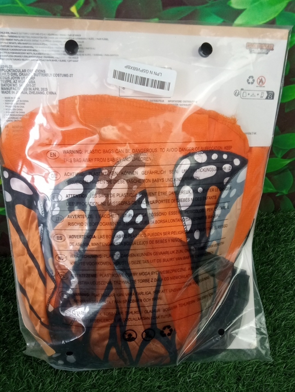 👻 Spooktacular Creations Girls Orange Butterfly Costume - 3T (3-4 yrs) - Picture 4 of 6